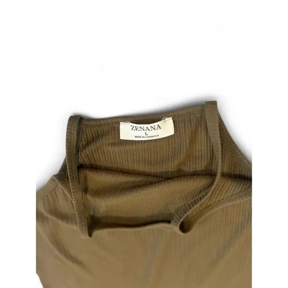 Zenna Olive Green Tank Dress Textured with Long Sleeve Over Coat Size Large - Picture 4 of 7